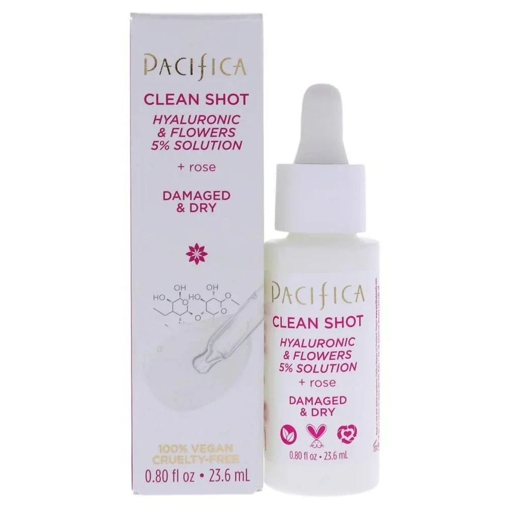 Pacifica Clean Shot Hyaluronic & Flowers 5% Solution Rose Serum 0.8oz New